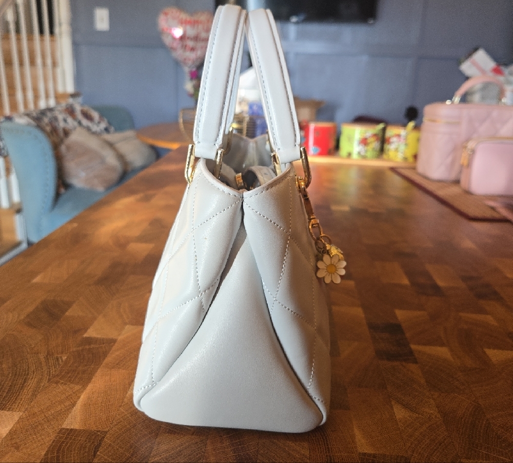 Kate Spade mini Light Gray Quilted Satchel - Picture 10 of 14